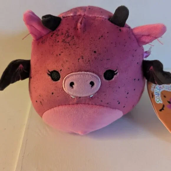 NWT 5" Bianca Pink Flecked Gargoyle Dragon Squishmallows Goth Valloween Plush - Picture 10 of 10